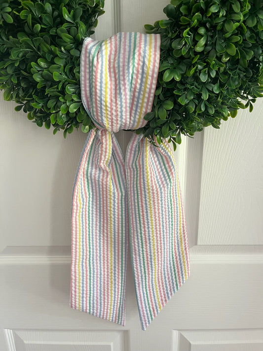 Summer Seersucker Wreath Sash