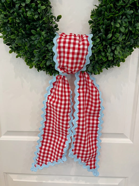 Gingham Wreath Sashes