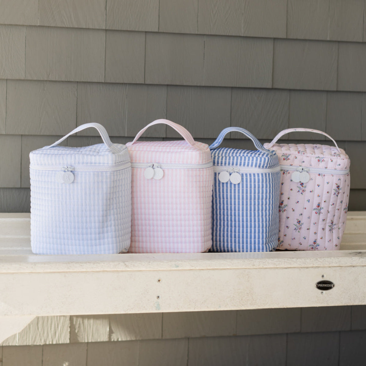 QUILTED GO GO LUNCH INSULATED BAG- PIMLICO STRIPE BLUE
