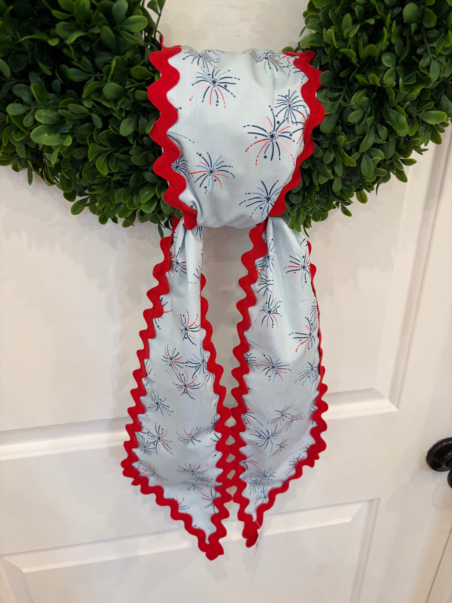 Blue Firework Sash with Red RicRac