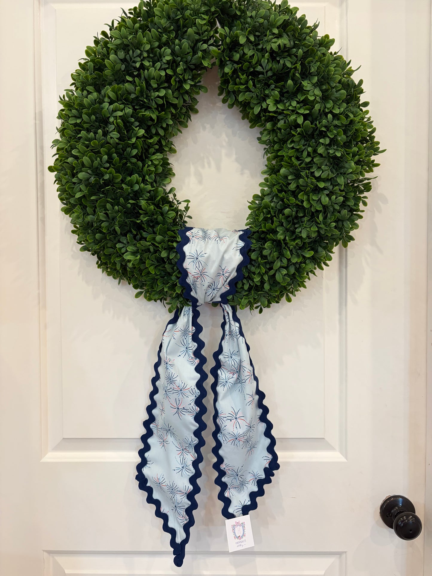 Blue Firework Sash with Navy Ricrac