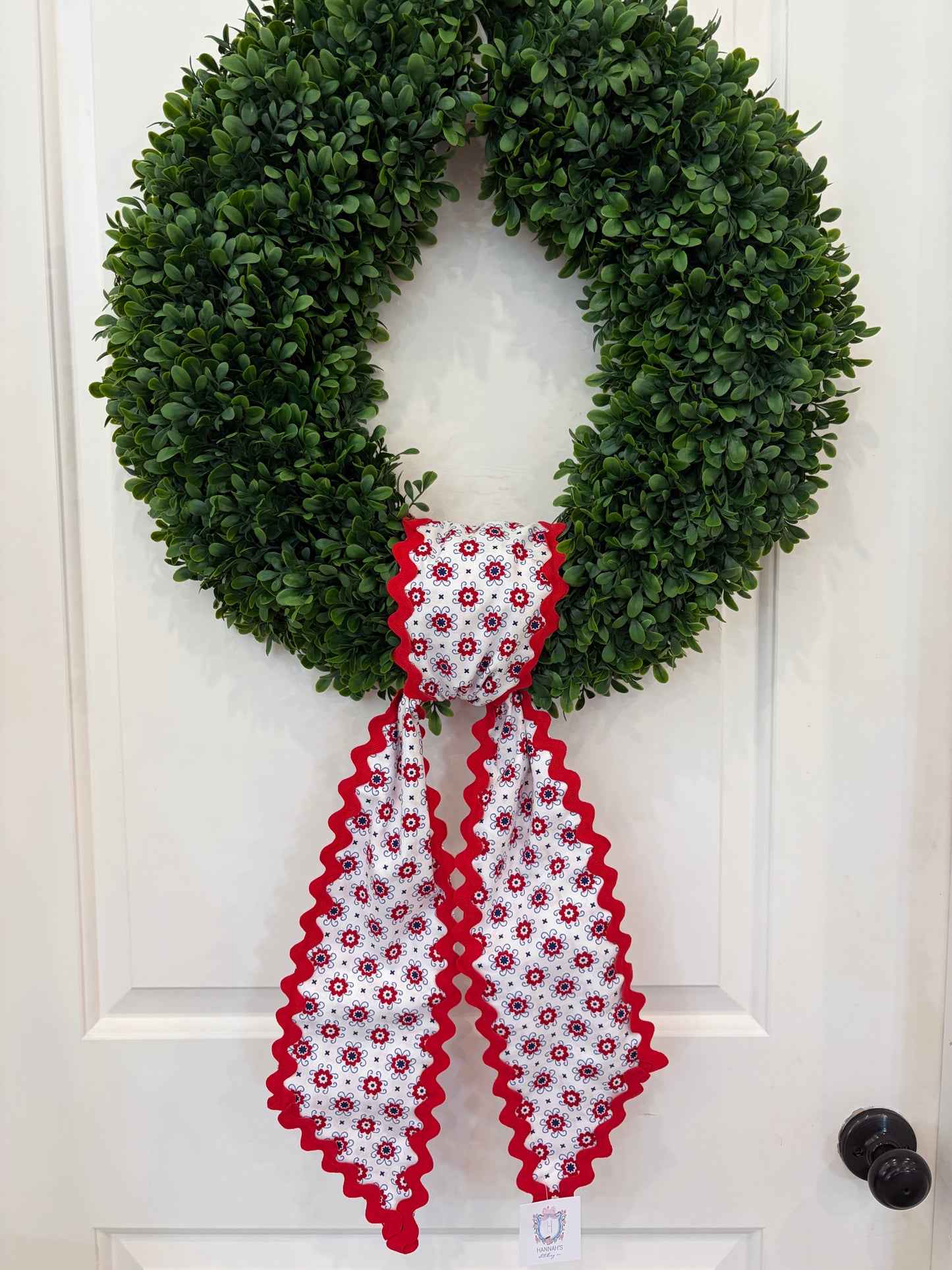 Geometric Sash with Red RicRac