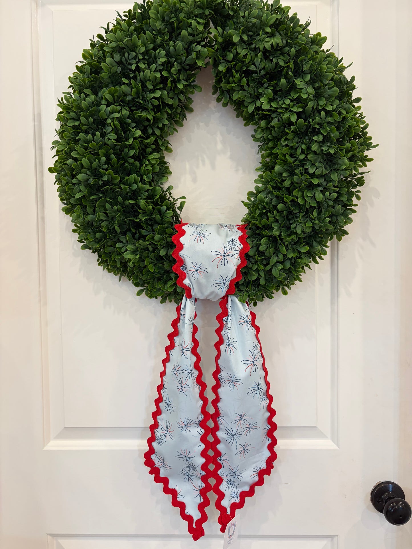Blue Firework Sash with Red RicRac