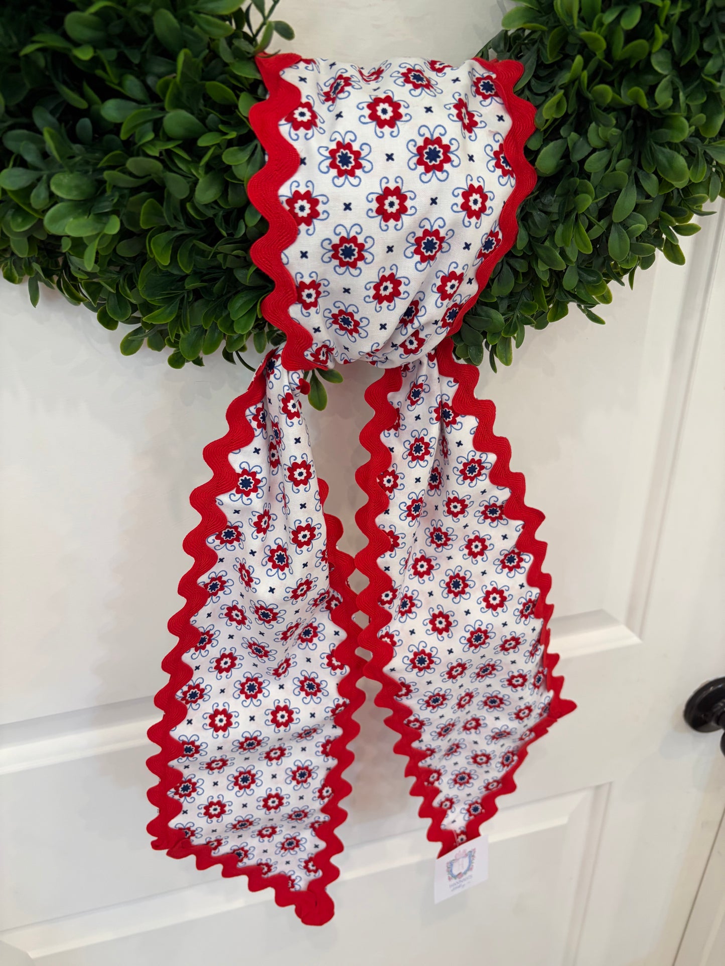 Geometric Sash with Red RicRac