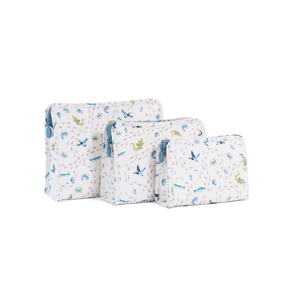 ROADIE LARGE Zip Pouch - COASTAL TIDES