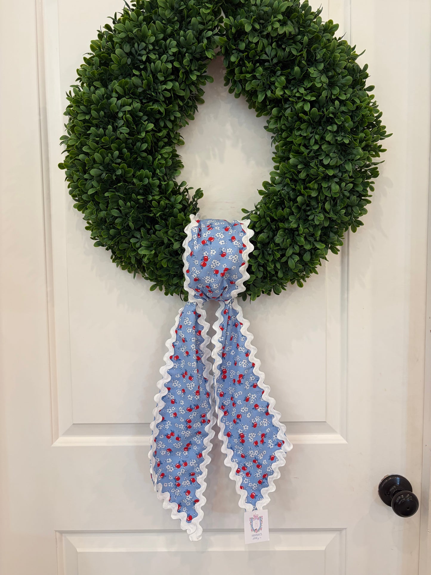 Apple Floral with White Ricrac Sash