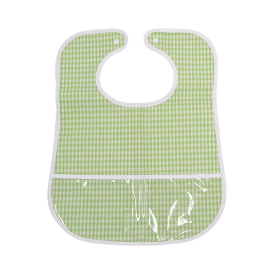CLEAN UP BIB - GINGHAM LEAF *2 PC PRE-PACK